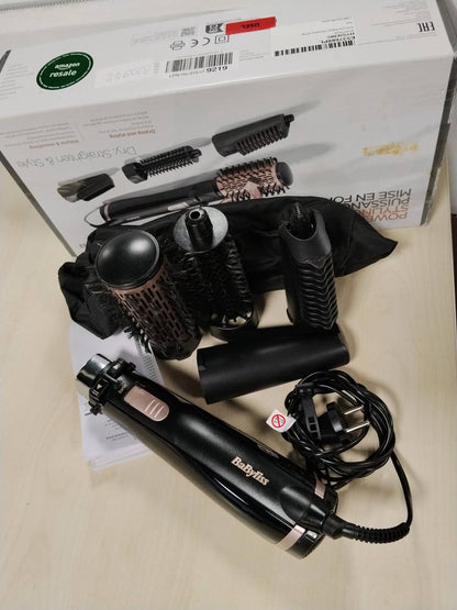 320942 - BaByliss Furçë rrotulluese AS200E, për tharje, drejtim dhe stilim, Funksion jonik, me 4 aksesorë të ndërrueshëm, e zezë