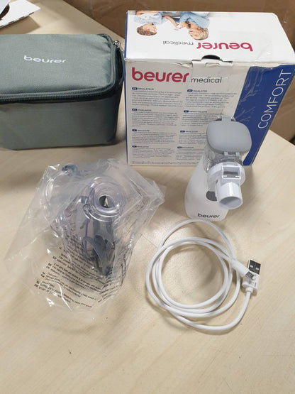 320987 - BEURER IH 57, nebulizator me membranë vibruese, inhalator portativ me bateri të rikarikueshme, për trajtimin e ftohjeve, astmës dhe sëmundjeve të tjera të frymëmarrjes