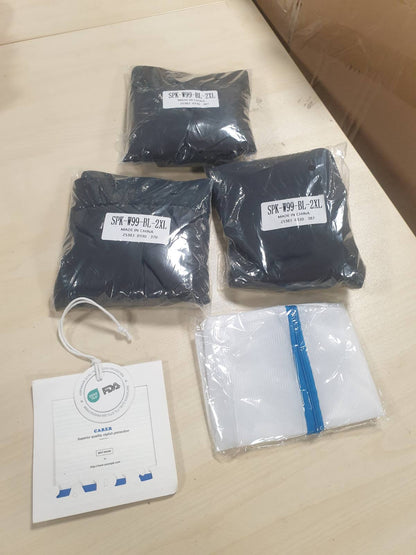 321066 - CARER Mbulesa pelenash për të rritur, 3 copë, të papërshkueshme nga uji, të padukshme, stil Boxer, hapje të rregullueshme për këmbët, të brendshme plastike unisex, të zeza, madhësia XXL