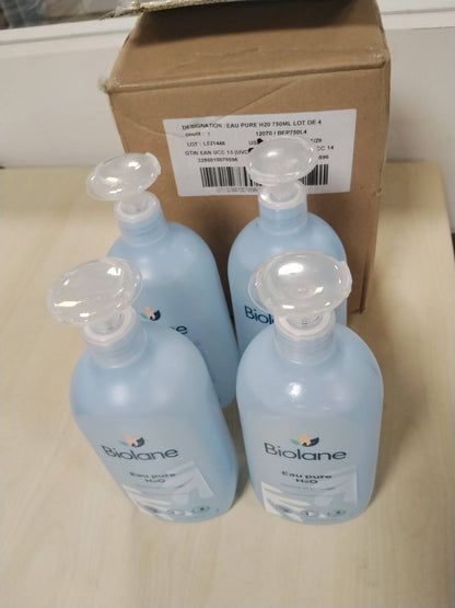 321148 - BIOLANE Ujë i Pastër H2O për Fëmijë, Shishe Pastruese me Pompë, Pako me 4 x 750 ml