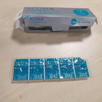 321152 - ACUVUE Lentet e kontaktit ditore OASYS 1-Day, 1.25 dioptri, BC 8.5, Mbrojtje nga rrezet UV, 30 lente