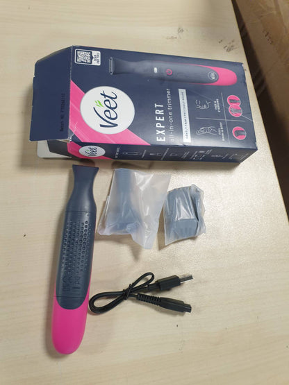 321244 - VEET Makinë rrojeje Expert All-in-One për femra - Makinë rroje elektrike shumëfunksionale për vijën e bikinive, fytyrën dhe vetullat - Karikues USB - 100% i papërshkueshëm nga uji (IP67)