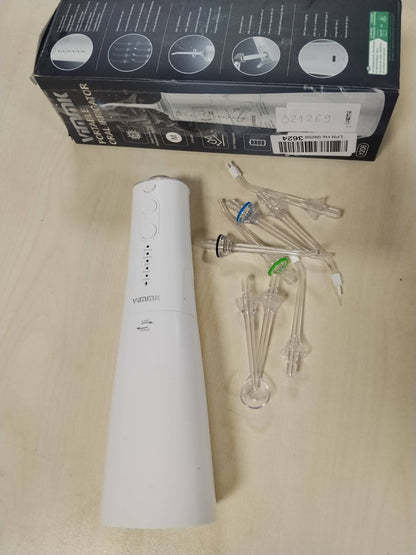 321269 - VIMMK Ujitës Oral Profesional me Fileto Uji, IPX7, Rezervuar Uji 300 ml, i Rikarikueshëm USB-C, Pastrues Dhëmbësh (i Bardhë)