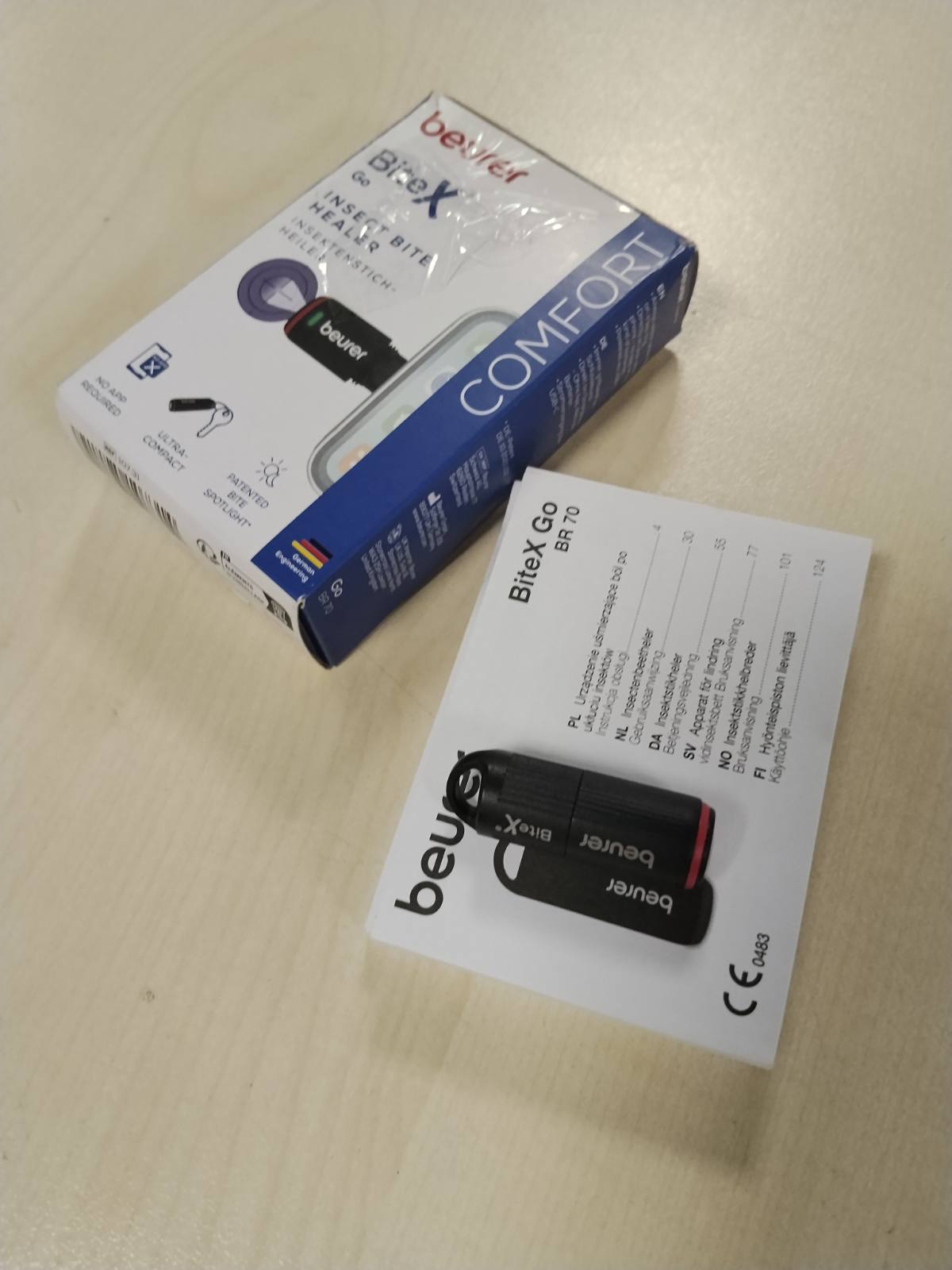 321335 - BEURER Shërues Elektrik i Pickimeve të Insekteve BiteX Go Deep, i Zi, për Telefona të Lehtë, Stilolaps Ngrohës për Pickime Mushkonjash, USB-C, me Dritë