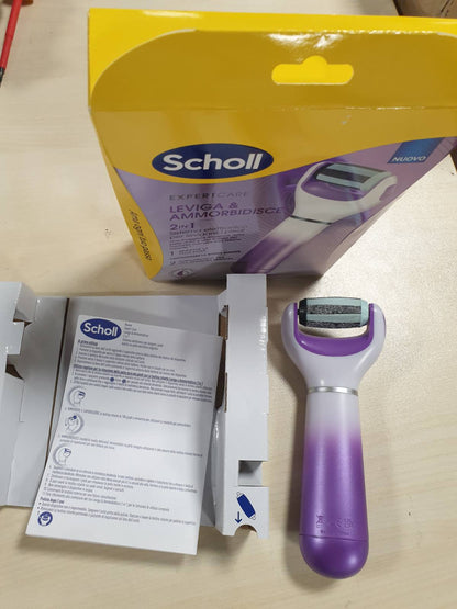 321424 - SCHOLL Velvet 2në1 Zbut dhe Lëmon Këmbët, Sistem Elektronik Pedikyr për Lëmimin e Këmbëve me Koka të Dyfishta, Heq Lëkurën e Fortë dhe Zbut, për një Përfundim Perfekt.
