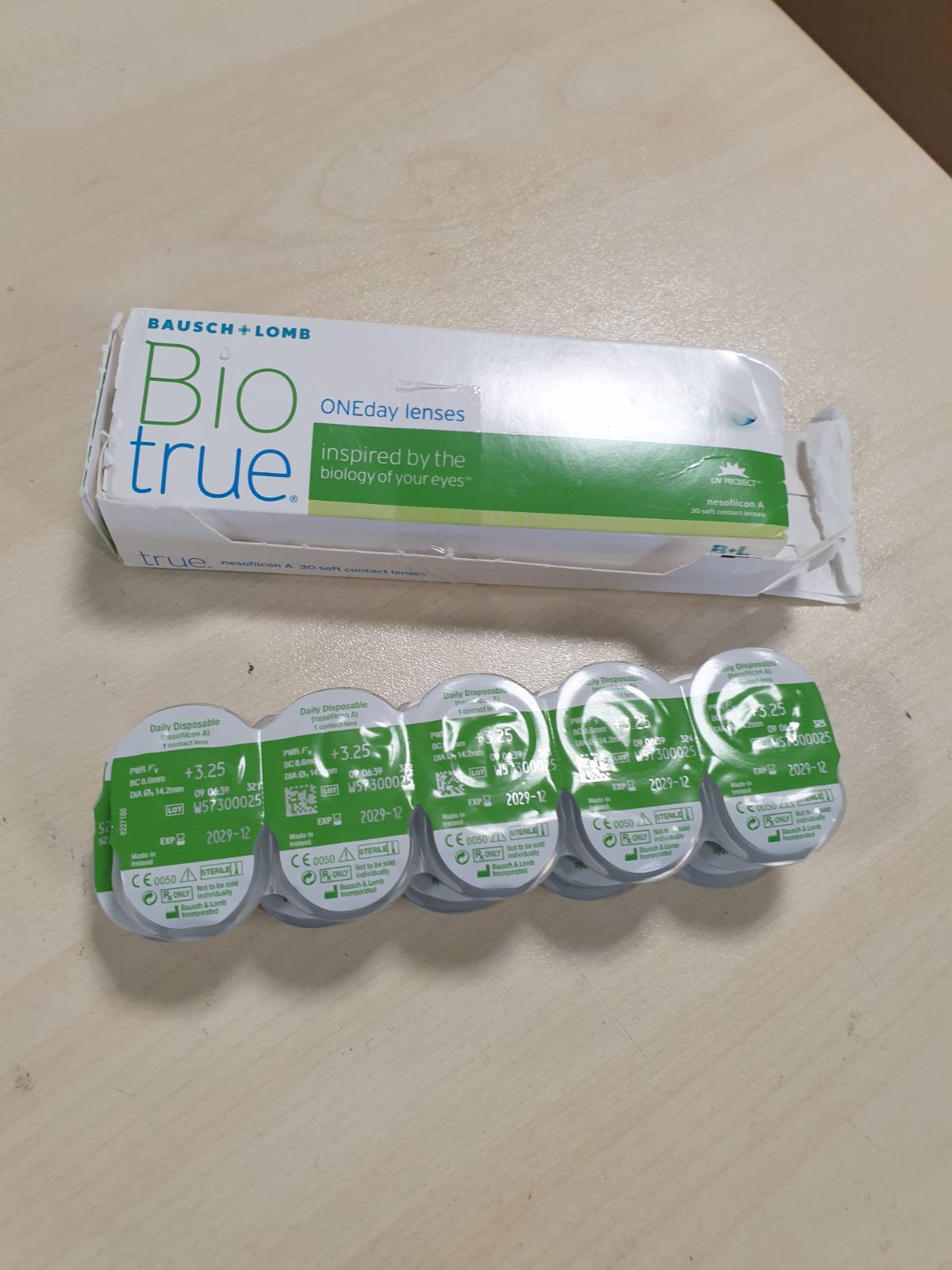 321545 - Biotrue Lente kontakti korrigjuese ditore, 30 lente, BC 8.6 mm, DIA 14.2 mm, +3.25 dioptri