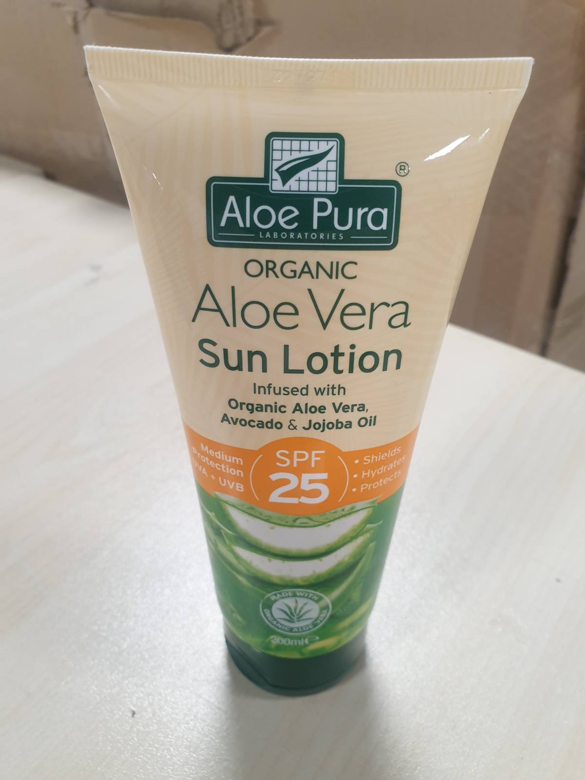 321573 - ALO PURA Losion mbrojtës nga dielli Aloe Vera SPF 25, 200ml, Natyral, Vegjetarian, Pa mizori, Pa parabene dhe SLS