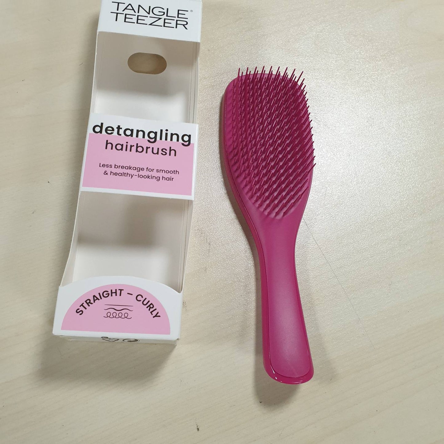 321687 - TANGLE TEEZER Furçë flokësh Ultimate Detangler – Për flokë të lagur dhe të thatë – Furçë për detajimin e flokëve për të gjitha llojat e flokëve – Qimet me dy nivele zvogëlojnë këputjen dhe heqin nyjet – Rozë mjedre