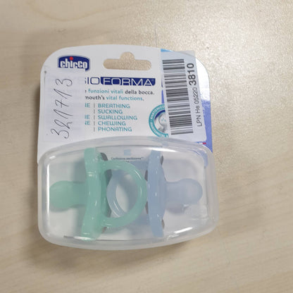 321713 - CHICCO - Bibera silikoni PhysioForma - 2-6 muaj - Pako me 2 - Mbështet frymëmarrjen fiziologjike - Zhvillimi oral - Blu e çelët