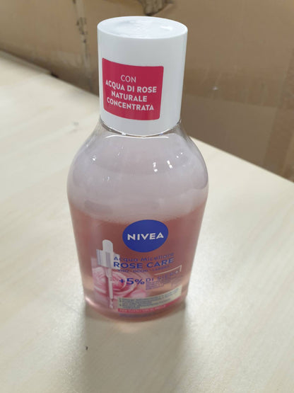 322101 - NIVEA Rose Care Micelar Water, 400ml, Depilues dyfazor për fytyrën dhe sytë, Pastrues me 5% serum me ujë trëndafili dhe vitaminë E