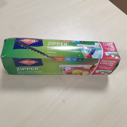 322158 - ALBAL 12 Qese me Zinxhir Shumëpërdorimëshe, Madhësi e Vogël 1L, Mbyllje me Zinxhir, Të Ripërdorshme