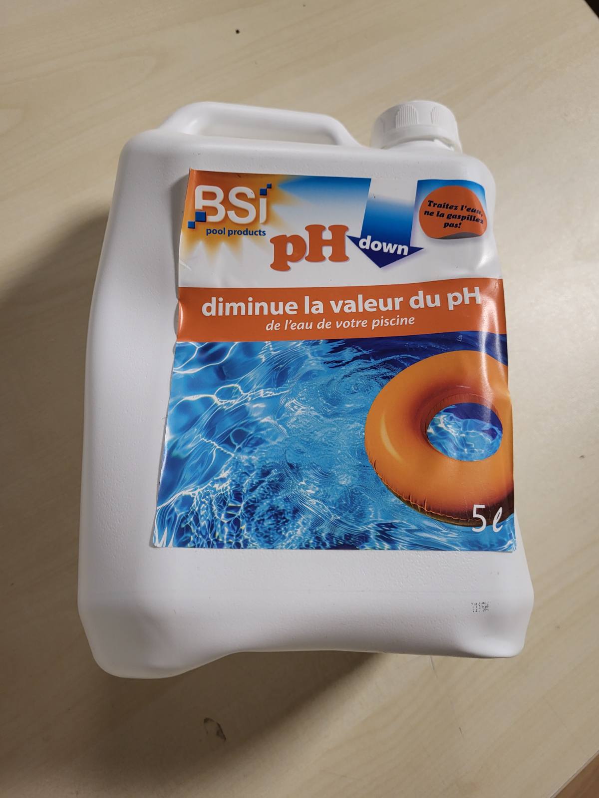 322441 - BSI pH Minus, lëng 5L, për të ulur dhe stabilizuar potencialin e hidrogjenit të ujit, ideal për pishina dhe spa, Blu