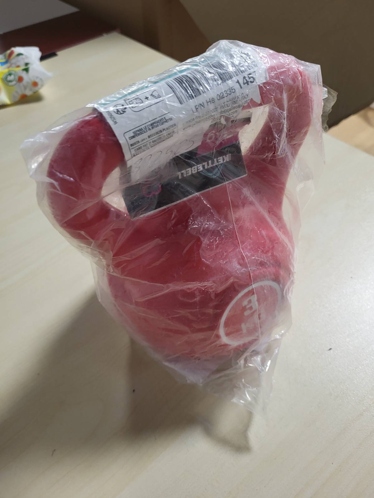 322523 - FITLOVER Kettlebell i kuq 3 kg, anti-rrëshqitës për stërvitje