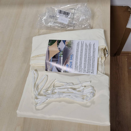 322544 - SUNNYLAX Velë hijeje trekëndëshe 3x3x4.25m krem, material i papërshkueshëm nga uji, mbrojtje 95% nga rrezet UV