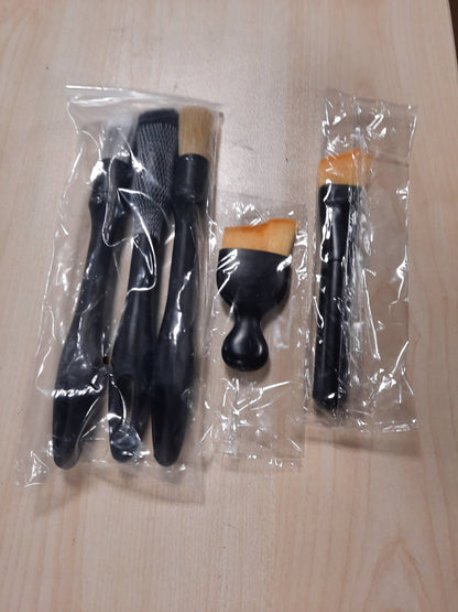 322798 - Caianwin 5 Furça Pastrimi Makinash, Furçë Ultra e Butë për Detajet e Makinave, Furçë Heqjeje Pluhuri me Qime Derri, Furçë Mikrofibre për Pastrimin e Brendshëm/Jashtë të Makinave