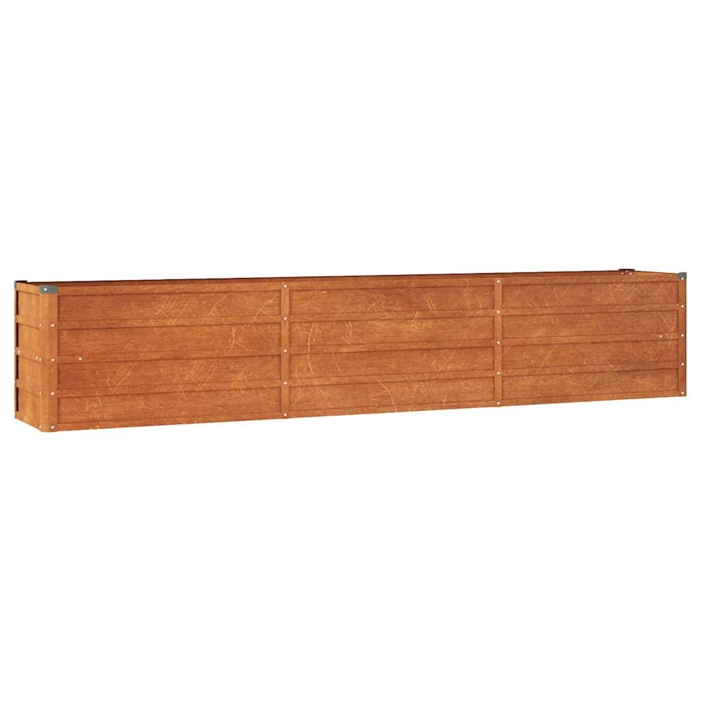 244745 - vidaXL Shtrat i Ngritur për Kopsht, i Rrënuar 240x40x45 cm, Çelik Corten