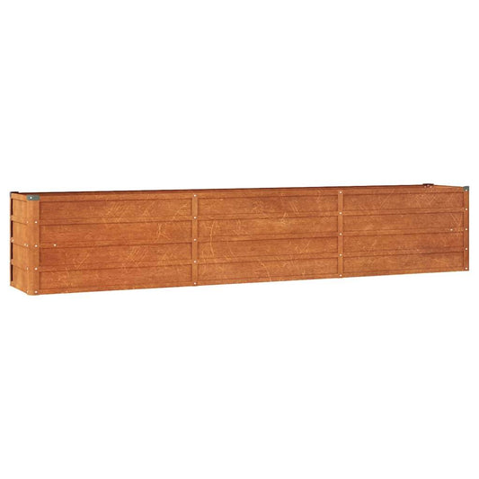 244745 - vidaXL Shtrat i Ngritur për Kopsht, i Rrënuar 240x40x45 cm, Çelik Corten