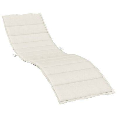 333321 - Dyshek për shezlong vidaXL, ngjyrë kremi me njolla, 200x50x4 cm, prej pëlhure