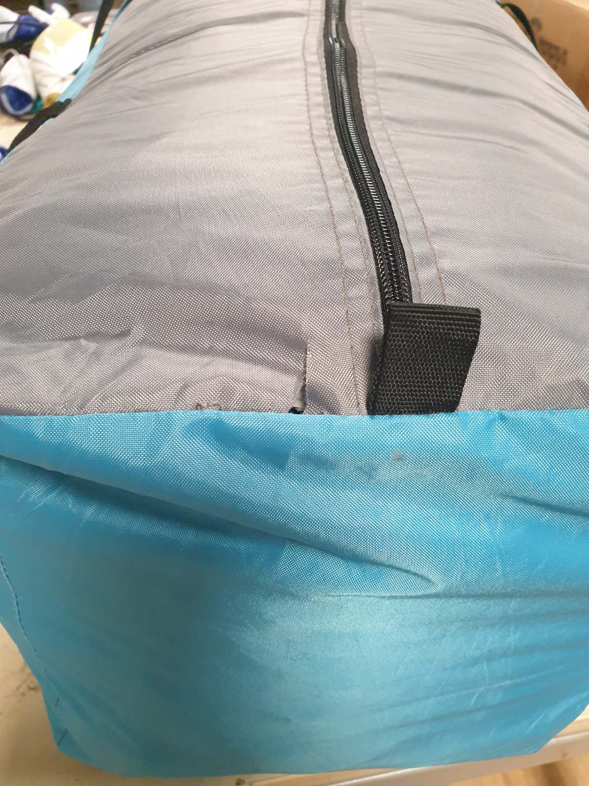 333370 - VidaXL Tendë tuneli për 4 persona, ngjyrë blu dhe gri