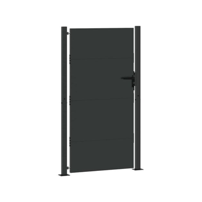333404 - VIDAXL Portë Kopshti me Dry të Zezë 105 x 205 cm Çelik i Lyer me Pluhur