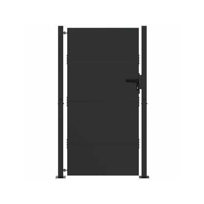 333404 - VIDAXL Portë Kopshti me Dry të Zezë 105 x 205 cm Çelik i Lyer me Pluhur