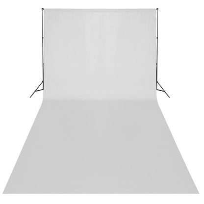 334096 - vidaXL Sfond pa mbështetëse 600x300 cm pambuk i bardhë