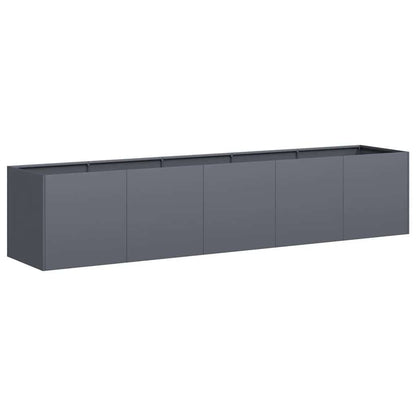 334168 - VidaXL Vazo lulesh antracit 200x40x40 cm prej çeliku të petëzuar në të ftohtë