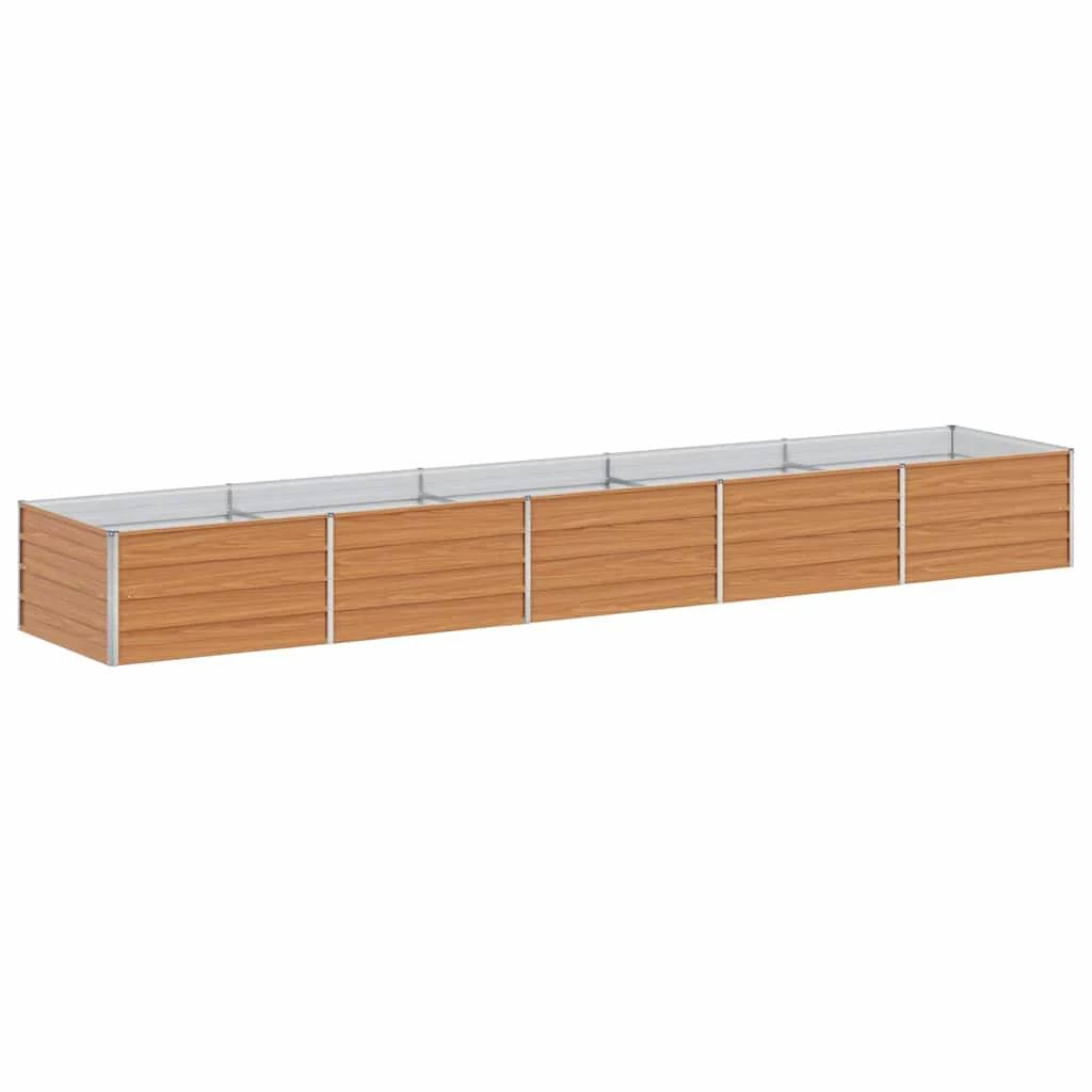 334288 - VidaXL Shtrat i ngritur kopshti, ngjyrë kafe e çelët, 400 x 80 x 45 cm, çelik i galvanizuar