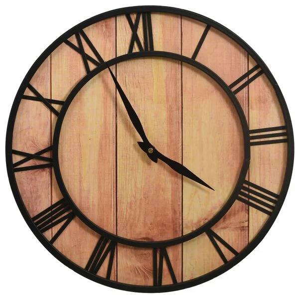 334337 - vidaXL Orë Muri 39 cm prej MDF dhe Hekuri Ngjyrë Kafe dhe e Zezë -