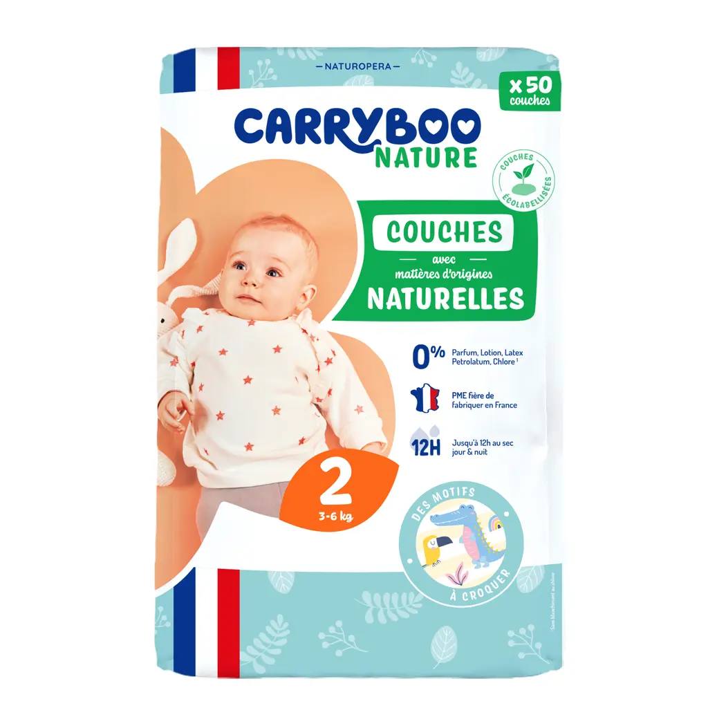 334534 - CARRYBOO – Pampersa ekologjike Nature, madhësia 2 (3–6 kg)