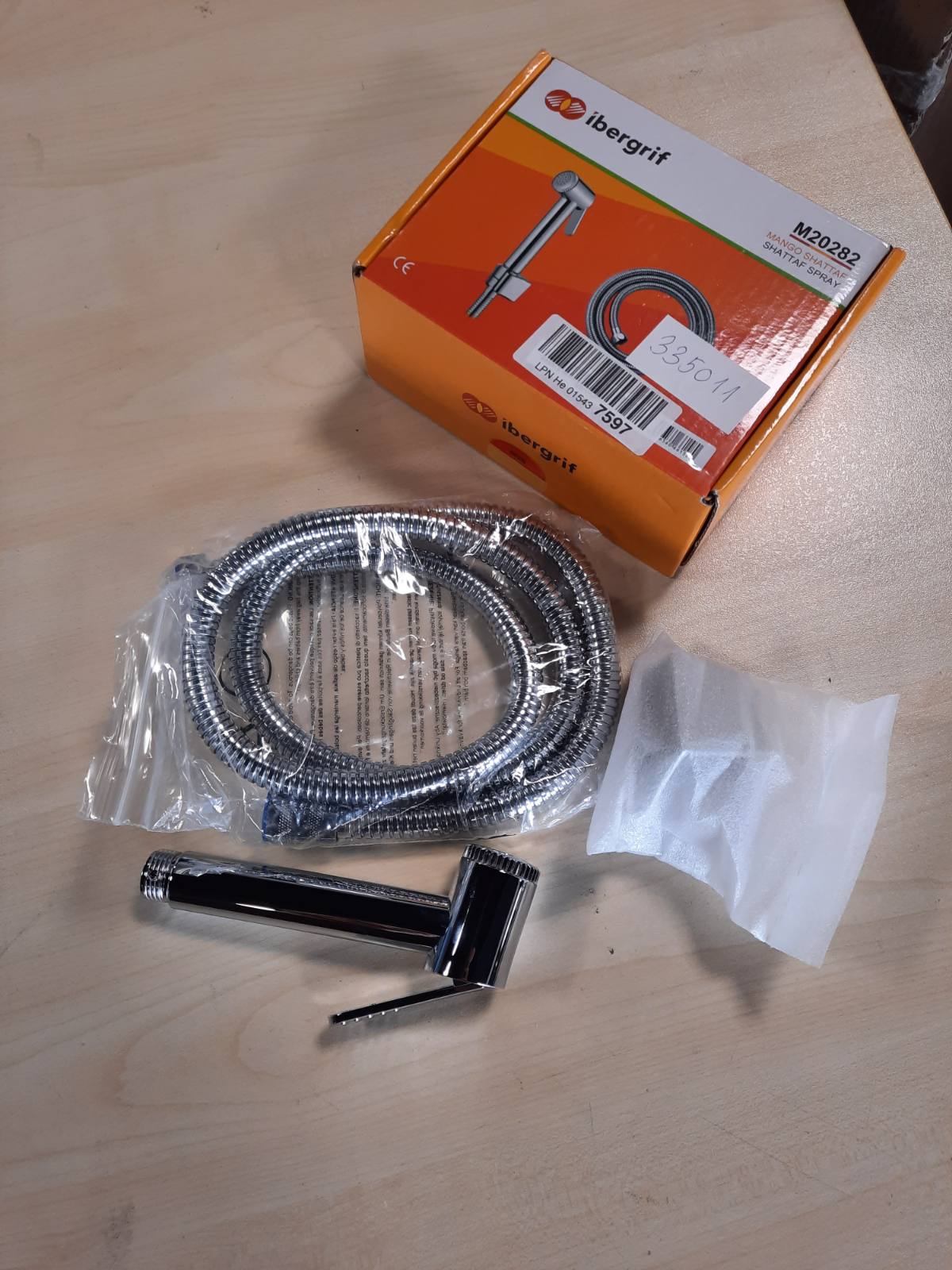 335011 - IBERGRIF Kit bide për tualete me krom, Tub 1.2 m