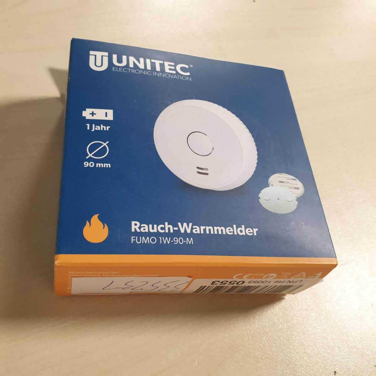 335231 - UNITEC Detektor tymi me montim magnetik, instalim pa mjete dhe pa shpime, jastëkë ngjitës 3M, tregues funksioni LED, alarm 85 dB
