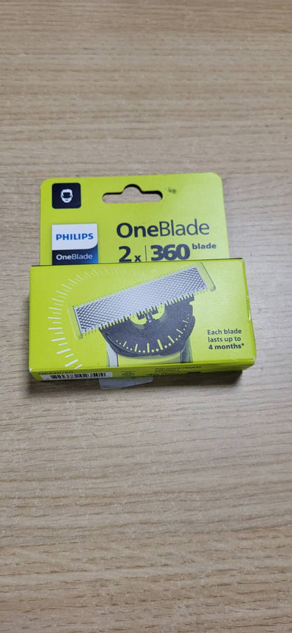 336174 - PHILIPS Tehe zëvendësuese OneBlade 360, çelik inox i fortë, për shkurtim, stilim dhe rruajtje, pako me 2 copë (modeli QP420/60)