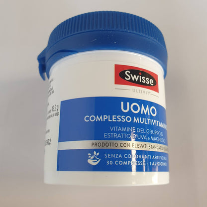336896 - SWISSE Ultivit - Multivitaminë për Burra me Vitaminë C dhe Zink, 30 Tableta, Shtesa me Magnez, Biotinë dhe Hekur