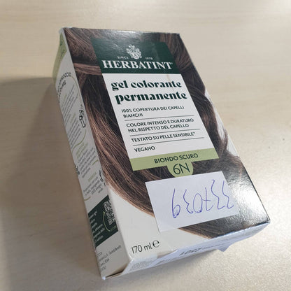337039 - HERBATINT Xhel për Ngjyrosje të Përhershme për Flokë 6N Bjonde e Errët - 170 ml, Pa Amoniak, Mbulim 100% i Flokëve të Grira, për lëkurë të ndjeshme, me 8 ekstrakte natyrale organike