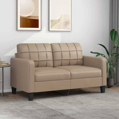 280457 - vidaXL Divan 2-Vendësh ngjyra Cappuccino 140 cm Lëkurë Artificiale