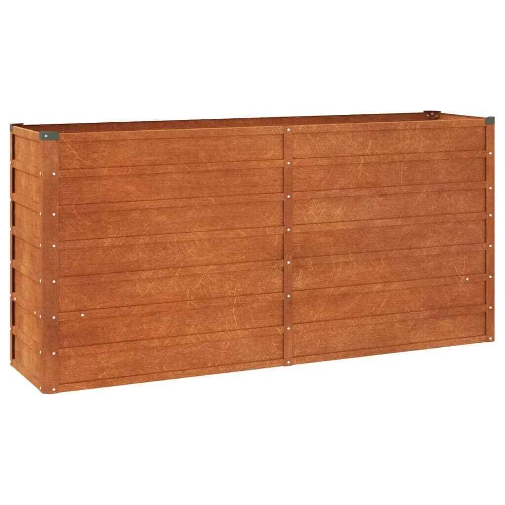 244652 - Shtrat i Ngritur për Kopsht, i Rrënuar 160x40x77 cm, Çelik Corten vidaXL