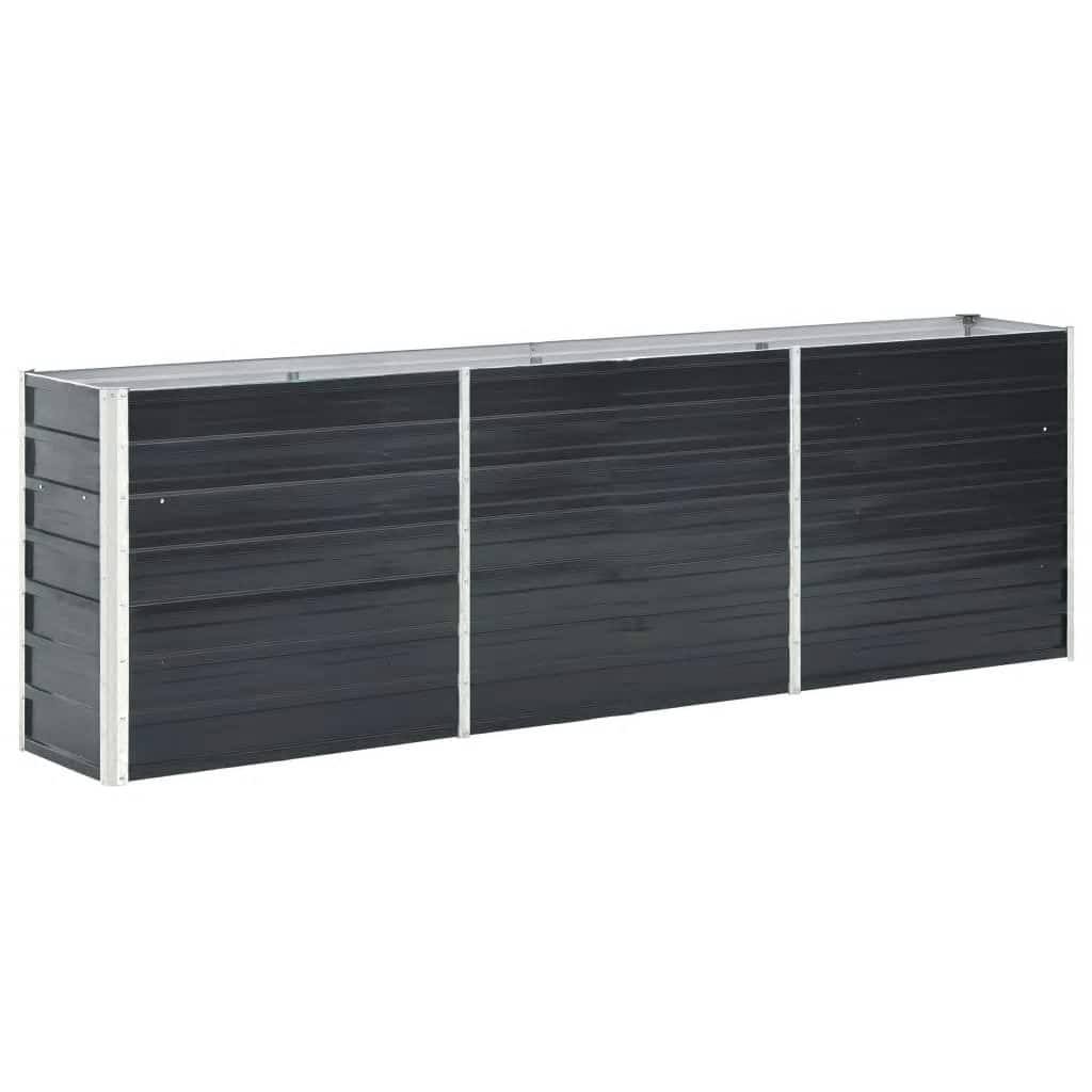 280292 - vidaXL Shtrat i Ngritur për Kopsht, Çelik i Galvanizuar 240x40x77 cm Antracit
