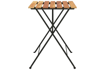 244836 - vidaXL Tavolinë Bistro e Palosshme 55 × 54 × 71 cm, Dru Masiv Tik dhe Çelik