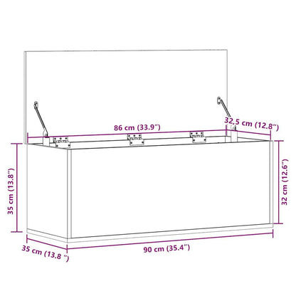 244621 - vidaXL Kuti Ruajtjeje e Bardhë 90x35x35 cm Dru i Inxhinieruar