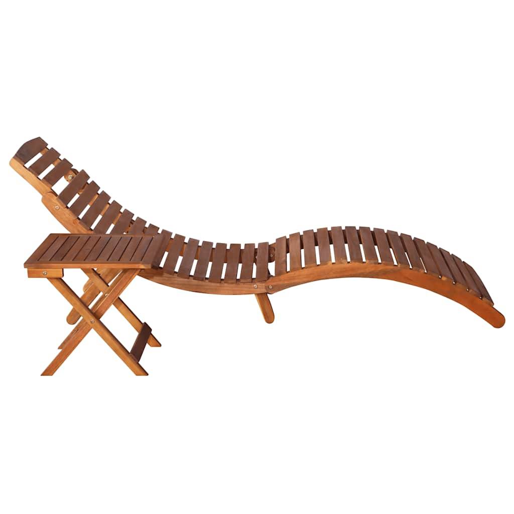 291440 - VIDAXL Shezlong me tavolinë, dru masiv akacieje 182cm