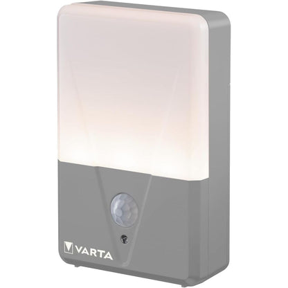 219910 - VARTA Dritë nate LED me sensor lëvizjeje, 3 bateri AAA, dritë e jashtme, instalim me vidë, magnet ose shirit ngjitës 3M, rezistente ndaj spërkatjeve, fikje automatike, e bardhë