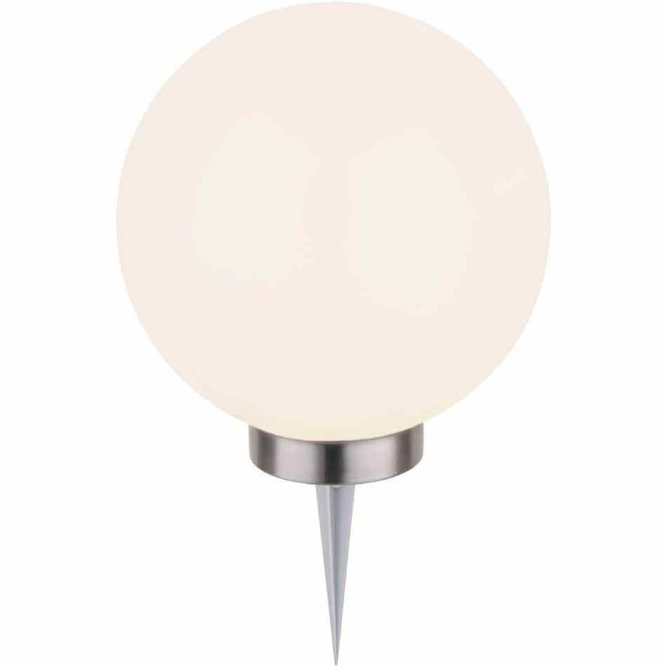 288883 - Dehner Sferë drite diellore me majë toke, Ø 20 cm, Material: Plastikë, e bardhë