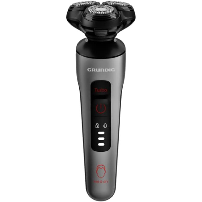 315747 - GRUNDIG Makinë rroje për meshkuj ProClub MS 8130, sensor BeardCare, mbulesë e jashtme 61% plastikë e ricikluar, teknologji tehësh titaniumi, krom mat i errët/i kuq