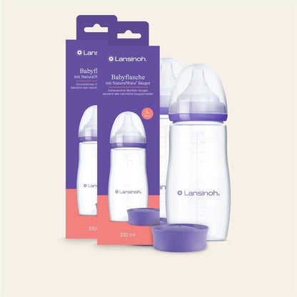 317011 - LANSINOH Pako me 2 shishe për foshnje PP NaturalWave® 330ml, Sistemi Anti-Kolik AVS, pa BPA, 2 x 330ml