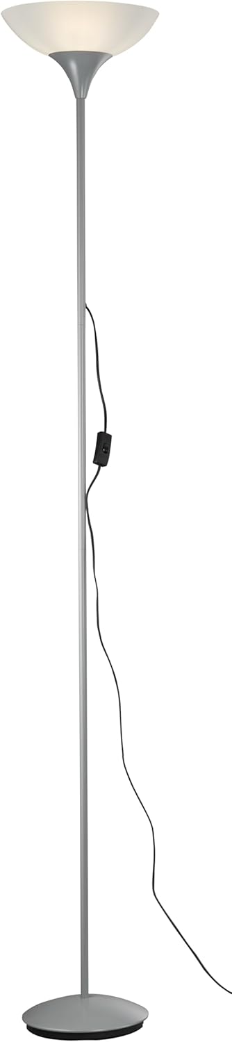 255854 - REALITY Llambë Dyshemeje, 1xE27, maks. 100.0 W, Plastikë, E bardhë, Ø:230 mm, L:180.0 cm, IP20, Ndërprerës me kabllo