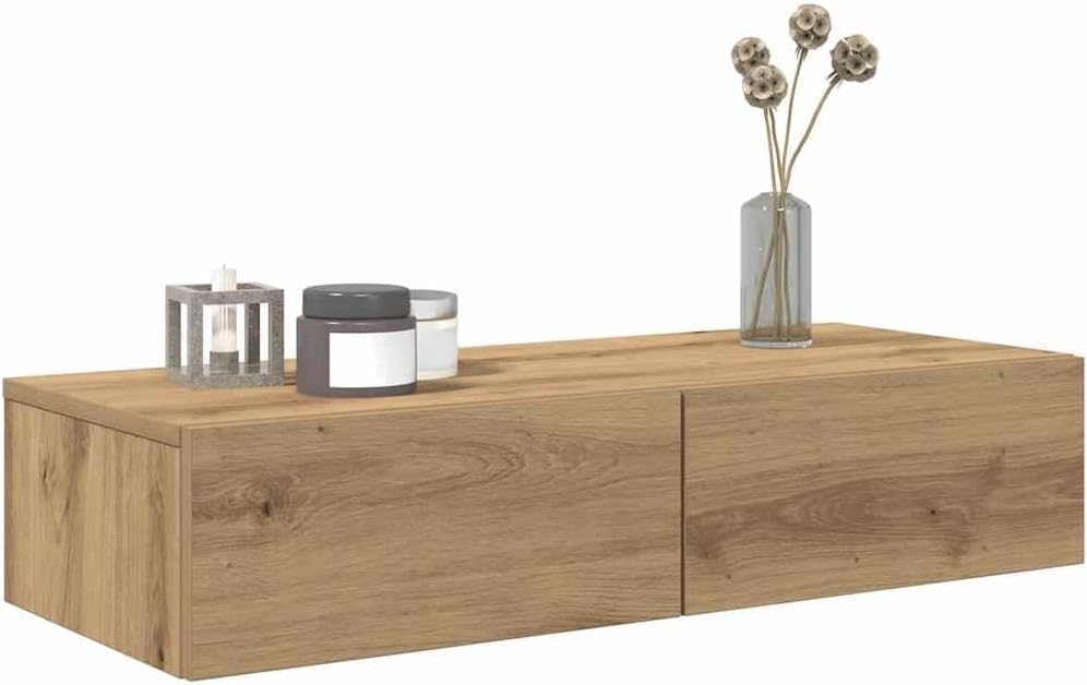 270019 - vidaXL Raft Mural me Sirtarë, Artisan Oak, 80x33x17 cm