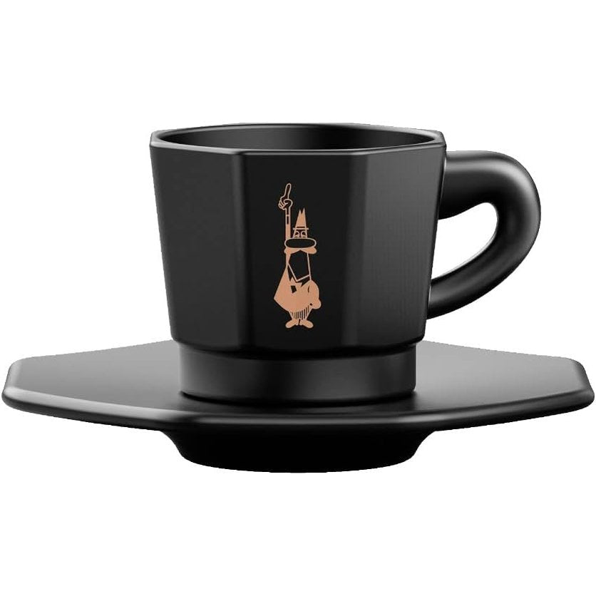 221942 - BIALETTI - Gota Tetëkëndëshe, Set me 4 Gota, E Zezë Mat dhe Ari Rozë, 75 ml, RTATZ403