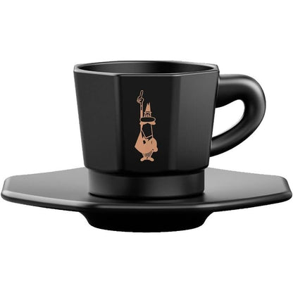 221942 - BIALETTI - Gota Tetëkëndëshe, Set me 4 Gota, E Zezë Mat dhe Ari Rozë, 75 ml, RTATZ403