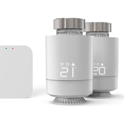 163358 - HAMA Termostat Radiatori Set prej 2 copësh me Hub, Konroll Ngrohjeje Wi-Fi, Kompatibil me të Gjitha Valvulat, i Programueshëm, Kontroll ngrohjeje nëpërmjet Aplikacionit